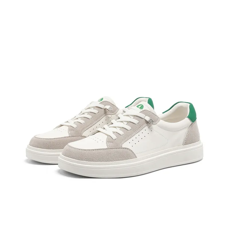 NAVIGARE Small Sailboat Height Increasing Low Top Casual Shoes Women's Beige Green-2