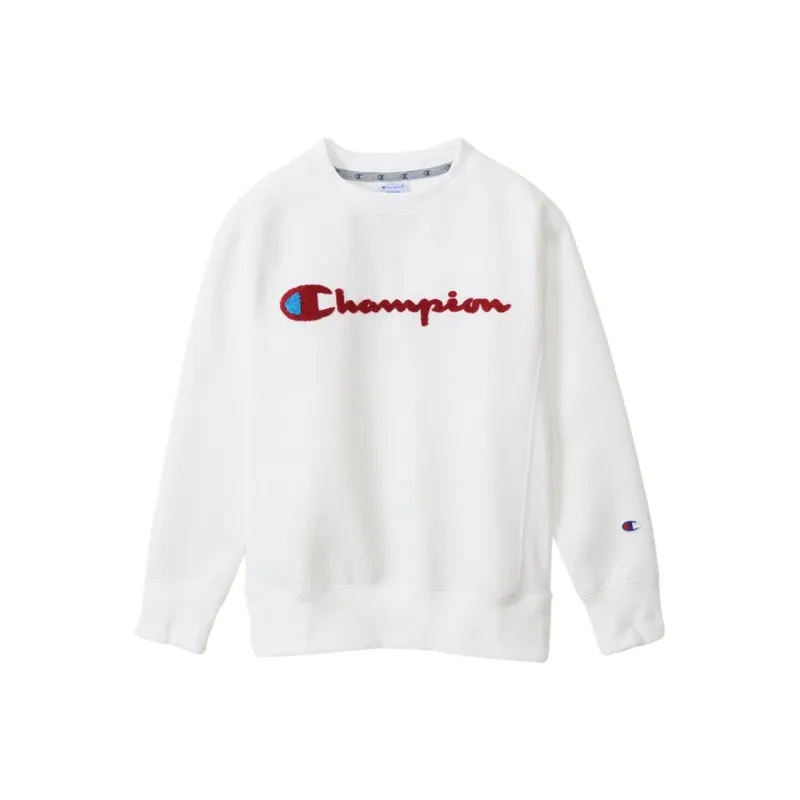 Champion Script Full Chest Logo Crewneck Sweatshirt 'Red'-1
