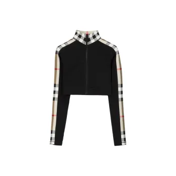 Burberry Check Print Cropped Top 'Black'