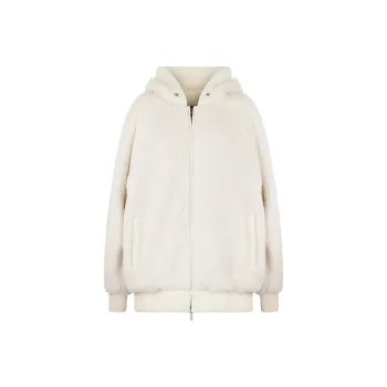Moose Knuckles Holland Sherpa Hoodie Jackets Coats Women's Ivory White