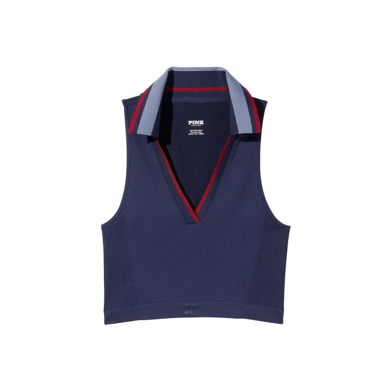 Victoria's Secret Polo Shirt Women's Marine Blue-0
