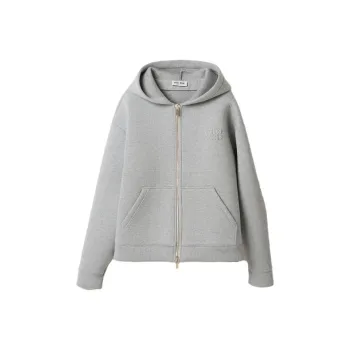 MIU MIU Logo appliqué Cotton Hoodie