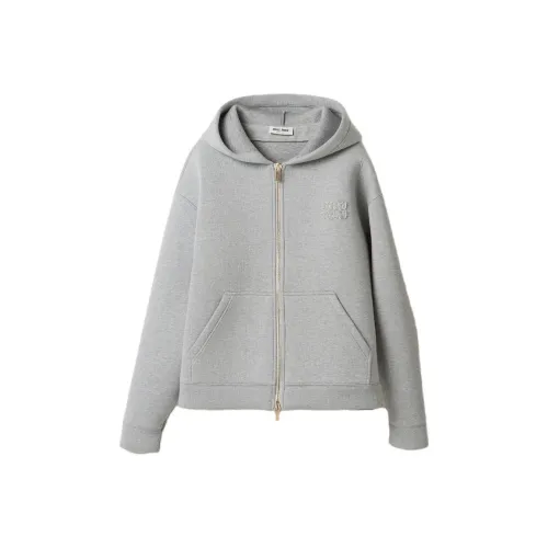 MIU MIU Logo appliqué Cotton Hoodie