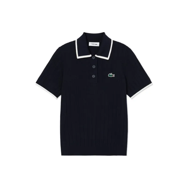 LACOSTE Polo Shirt Women's Navy Blue/White-0