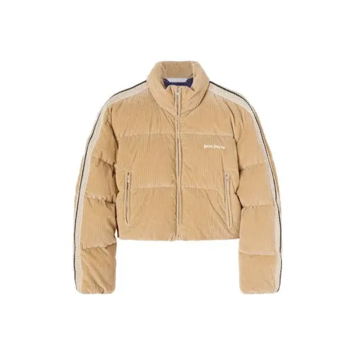 PALM ANGELS Logo Embroidered Corduroy Puffer Jacket