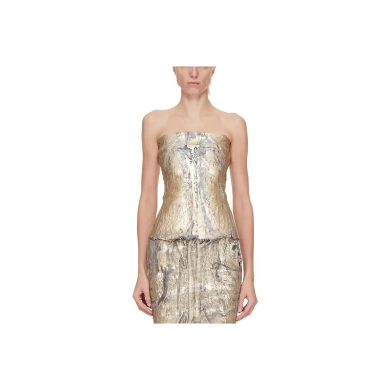 RICK OWENS Cracked effect Bustier-0