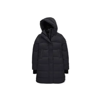 Canada Goose Alliston Series FW22 Solid Color Hooded Fitted Moderate Mid Length Down Jacket Women's Dark Blue