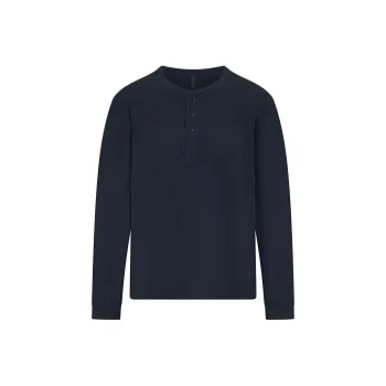 SKIMS Drop Shoulder Sleeve T Shirt Women's NAVY/Marine Blue