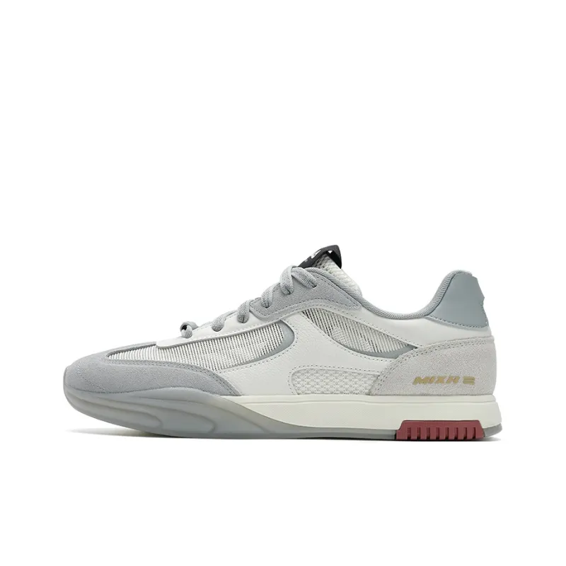 FILA Pioneer Series Slip Resistant, Abrasion Resistant, Breathable Low Top Skateboard Shoes Men's White Gray-0
