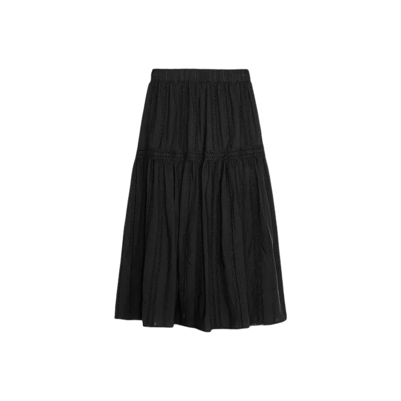 ZARA Casual Long Skirt Women's Black-1