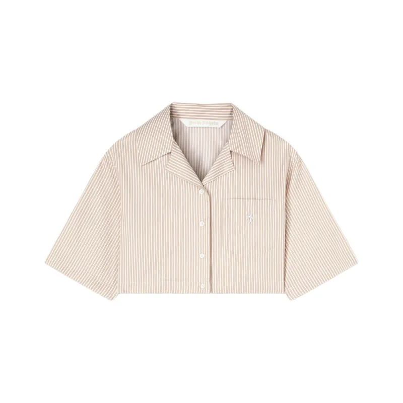 PALM ANGELS Logo Cropped Shirt-0