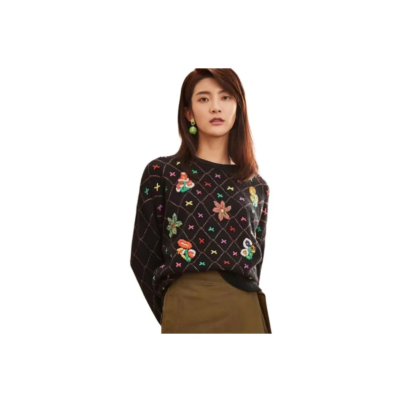 MIHUANG Cashmere Sweater Women's Black-0