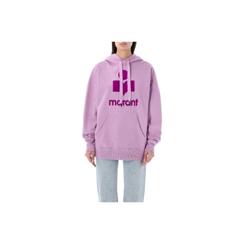 ISABEL MARANT ETOILE Mansel Flocked Logo Drawstring Hoodie-0