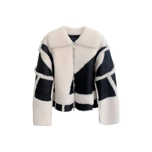 Coco Limited Jackets Coats Women's Blackboard White Fur
