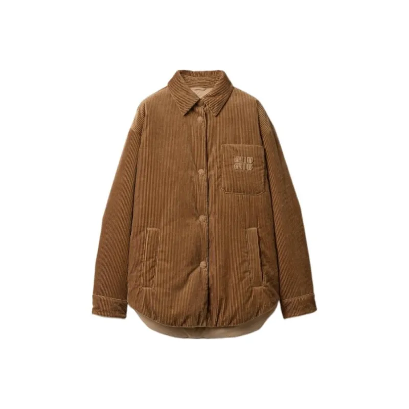 MIU MIU FW24 Down Jacket Women's Camel Brown-0