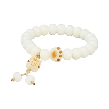 Welcome To The Treasure White Jade Bodhi Bracelets Unisex