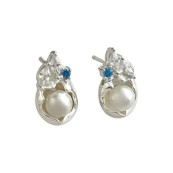 Happy Tide S925 Silver Stud Earrings Women's