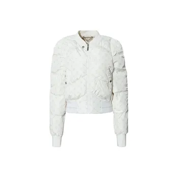 RARE FW22 Solid Color Baseball Collar Cropped Down Jacket Women's White