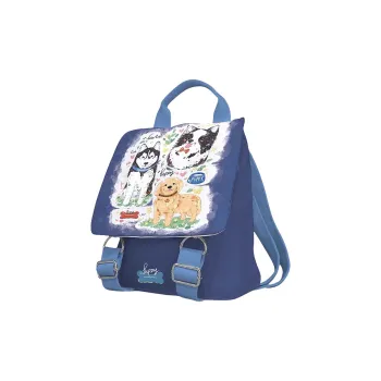 AOSONG Suede Technology Fabric Backpack Women's Blue/White