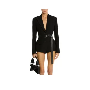 MICHAEL KORS Wool Gabardine Jacket Romper