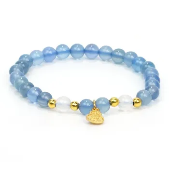 Cloudy Sky Natural Chalcedony Bracelets Women's