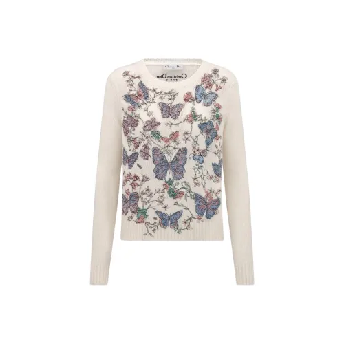 DIOR SS25 Spring Summer Ready to Wear Collection Cashmere Sweater Women's White