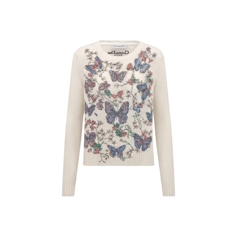 DIOR SS25 Spring Summer Ready to Wear Collection Cashmere Sweater Women's White-0