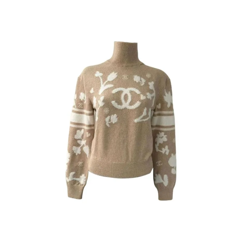CHANEL NEIGE Ski Series 24 Fall And Winter Cashmere Sweater Women's Beige-0