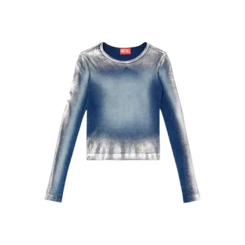 DIESEL Faded Metallic Long Sleeved T Shirt