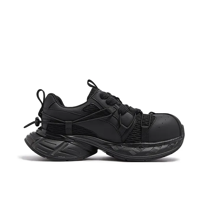 CAMEL Round Tip Commute Versatile Platform Height Increasing Trendy Casual Chunky Sneakers-1