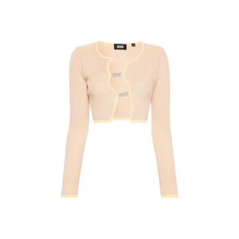 GCDS Comma Ribbed Cropped Cardigan
