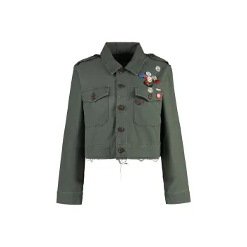 MOTHER Patch Deatailed Buttoned Denim Jacket