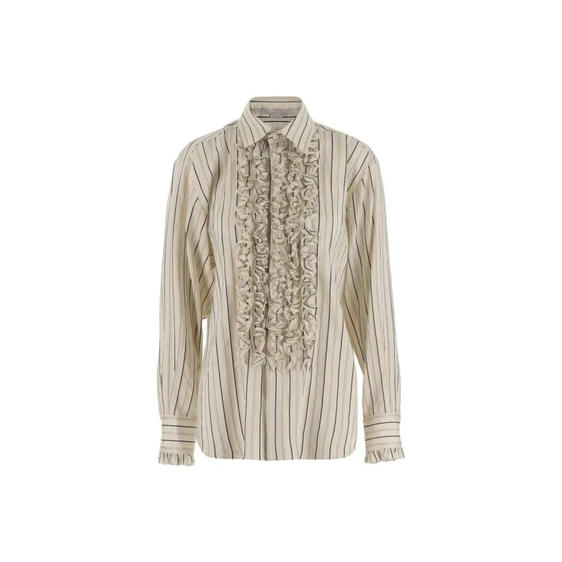 Stella McCartney Ruffle Detailed Striped Shirt-0