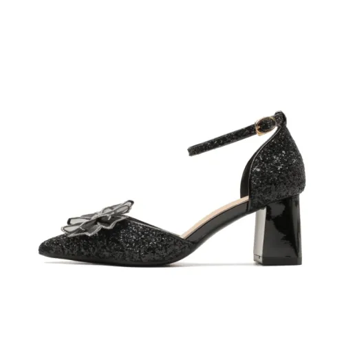 QITUMAUL Chunky Heel High Heels Women's