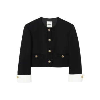 Sandro Cropped Virgin wool Jacket