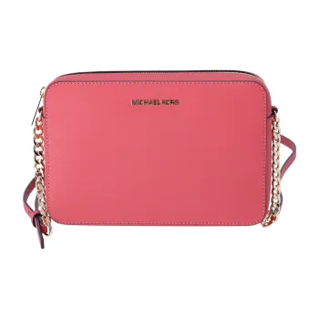 MICHAEL KORS Jet Set Saffiano Leather Crossbody Bag, Shoulder Bag Large Size Women's Fuchsia