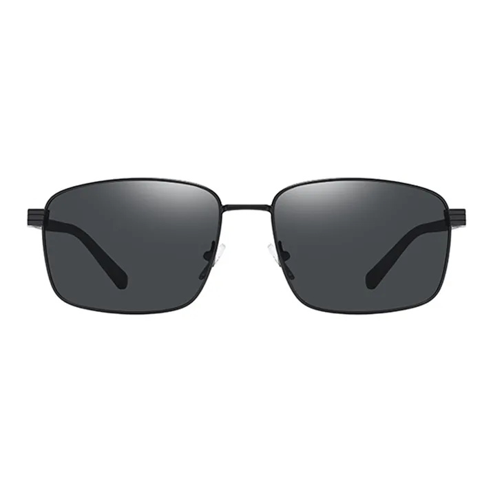 Thunder Pailong Alloy Square Sunglasses Men's Black, Gray-0