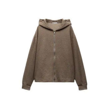 ZARA Sweatshirt Women's Zebra Print Brown Yellow