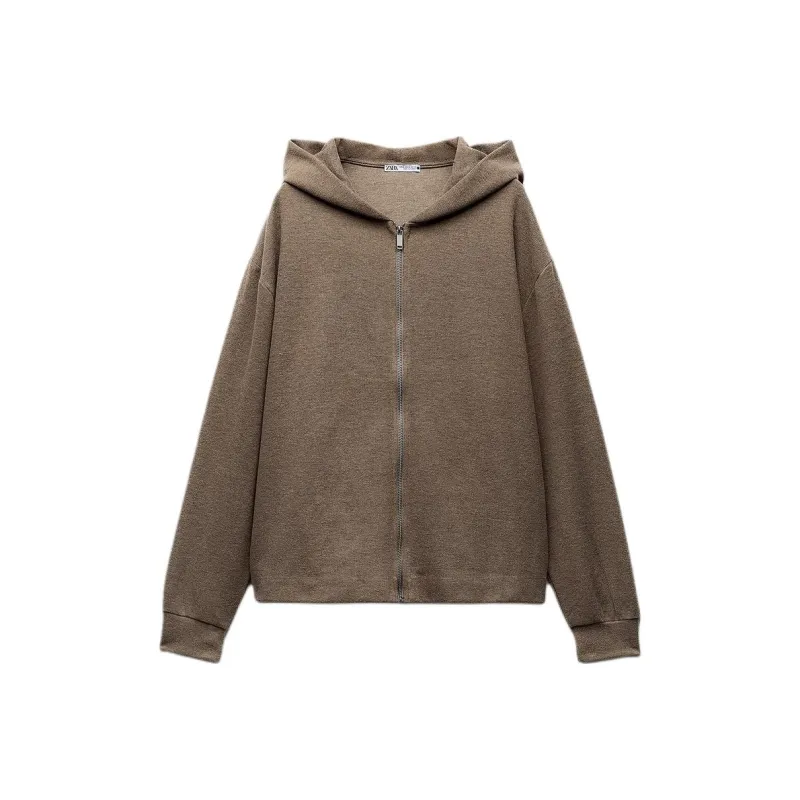 ZARA Sweatshirt Women's Zebra Print Brown Yellow-0