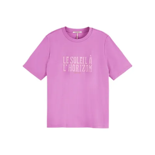 Scotch&Soda T-Shirt Women's Large Lilac Multicolor