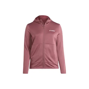 Adidas Adidas Terre Terrex Xperior Light Fleece Hooded Jacket Plus Size Jackets Coats Women's Burgundy