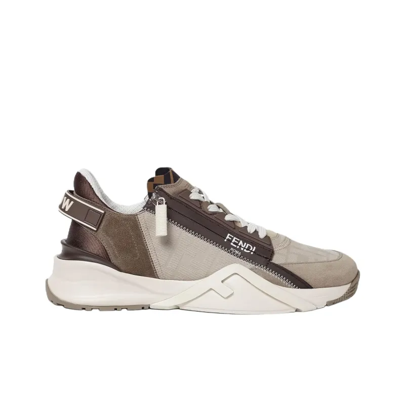 FENDI Flow Low Top Casual Shoes Men's Beige-1