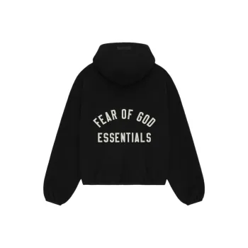 Fear Of God Essentials Brushed Hooded Bomber Jacket 'Black'