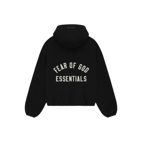Fear Of God Essentials Brushed Hooded Bomber Jacket 'Black'