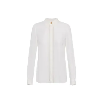 Elisabetta Franchi Lettering Bands Georgette Blouse