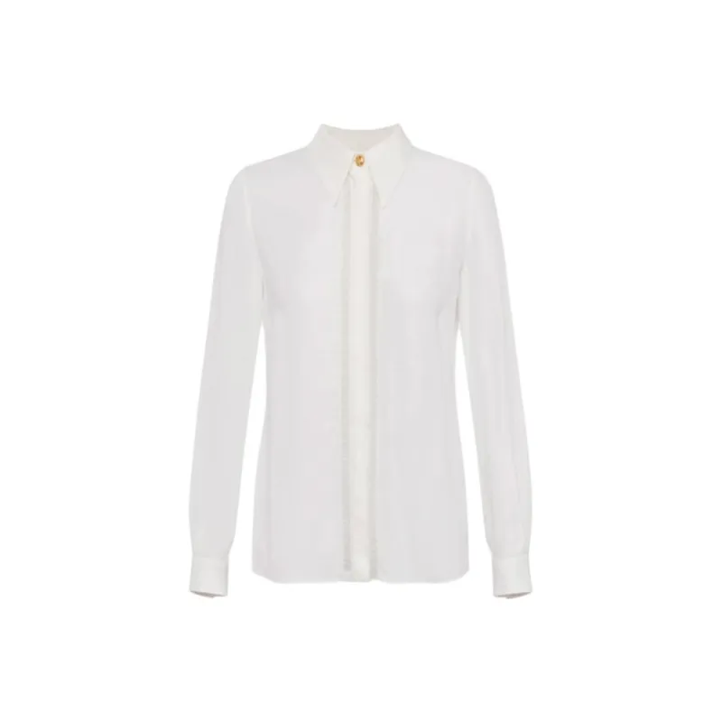Elisabetta Franchi Lettering Bands Georgette Blouse-0