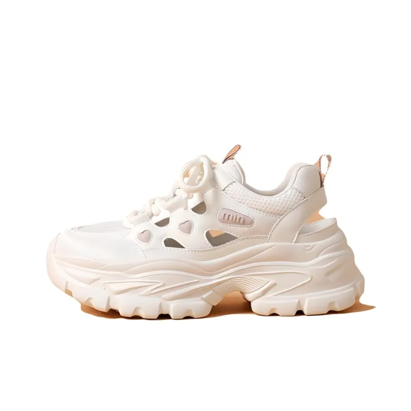 LINGPAO Breathable Low Top Chunky Sneakers Women's-4