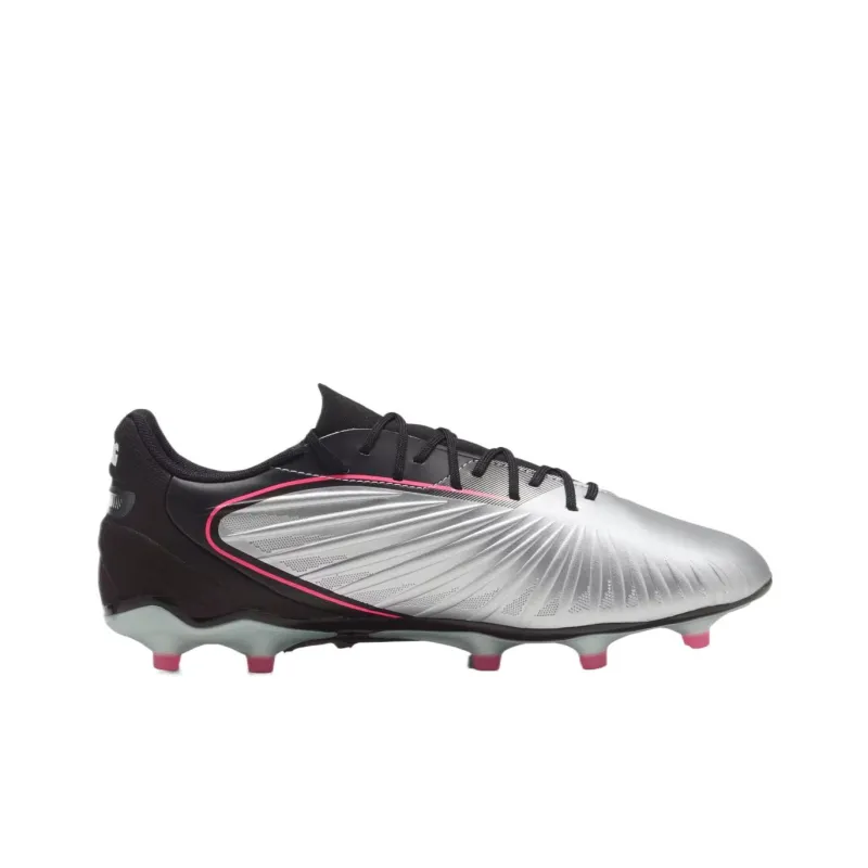 PUMA KING MATCH Anti Slip Wear Resistant Soccer Shoes Unisex Silver Black-1