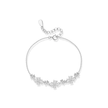 KUMET S925 Silver With Zircon Bracelets Women's