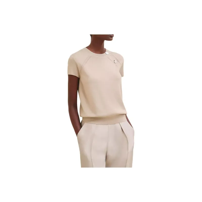 HERMES Cashmere Sweater Women's Beige-0
